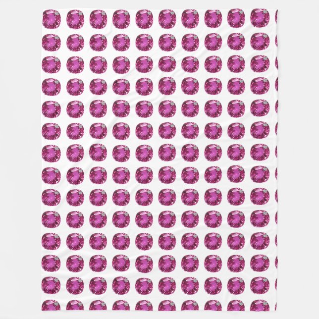 Rosa Gem Mönster Fleecefilt (Framsidan)