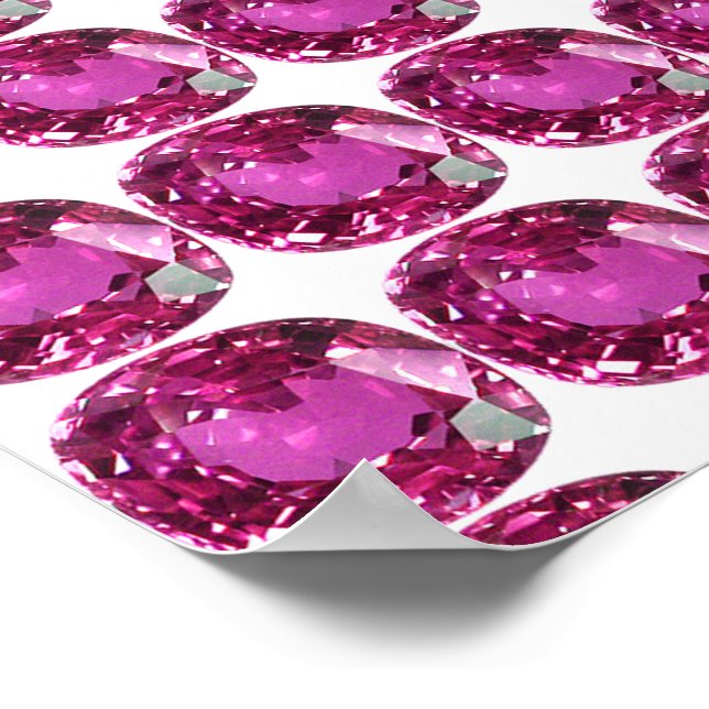 Rosa Gemstone Mönster Poster (Hörn)