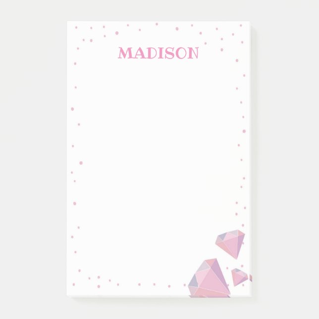 Rosa Gemstone Post IT Note Post-it Block (Framsida)