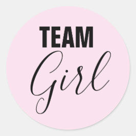 Rosa Gender Reveal Team Girl Girl Stickers Runt Klistermärke