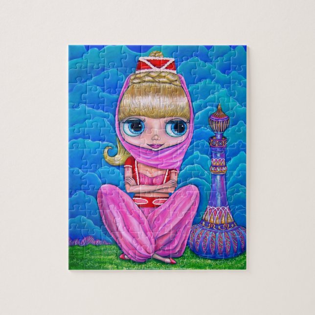 Rosa Genie Doll och Magic Flaska Puzzle Pussel (Vertikal)