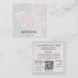 Rosa genomskinlig båge Bouquet Rumskort Tilläggskort