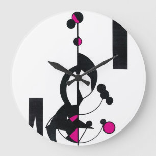 Rosa Geo Design Anpassningsbar Clock Stor Klocka