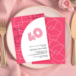 Rosa Geo Modern Fräsch Inbjudningar