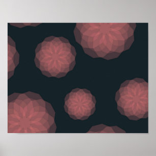 Rosa, geometri, coola, trendigets blomsteruttag poster