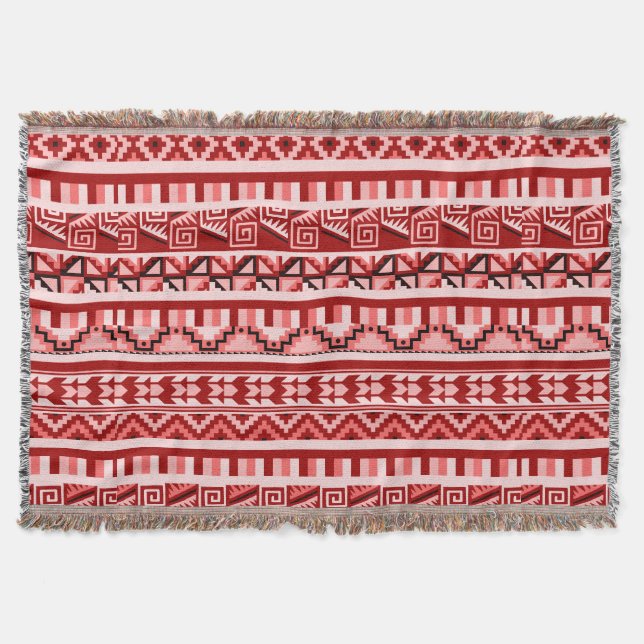 Rosa Geometric Abstrakt Aztec Tribal Print Mönster Mysfilt (Framsidan)