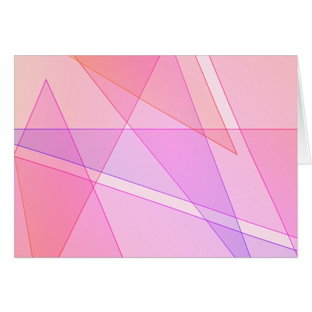 Rosa Geometric Blank Inside Hälsningskort (Framsidan Horizontal)