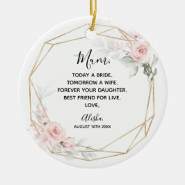  Rosa Geometric Blommigt Budens mamma Julgransprydnad Keramik