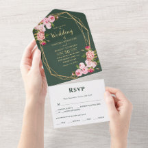 Rosa Geometric Elegant Greenery Bröllop
