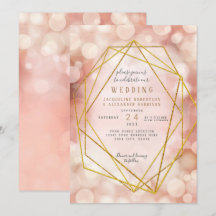 Rosa Geometric Guld Glitter Twinkle Ljus