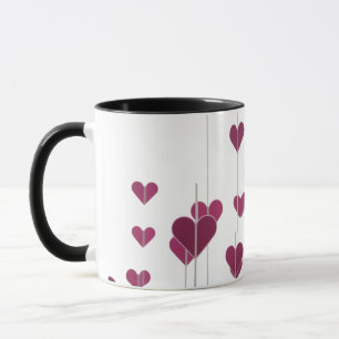 Rosa Geometric Heart Arrows - Modern Romantic Comb Mugg