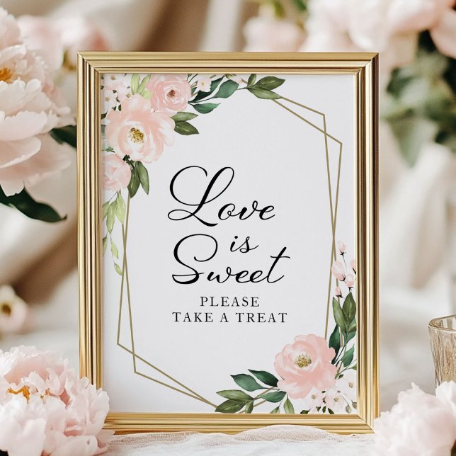 Rosa Geometric Kärlek för  Blommigt är ett svalt t Poster (Skapare uppladdad)