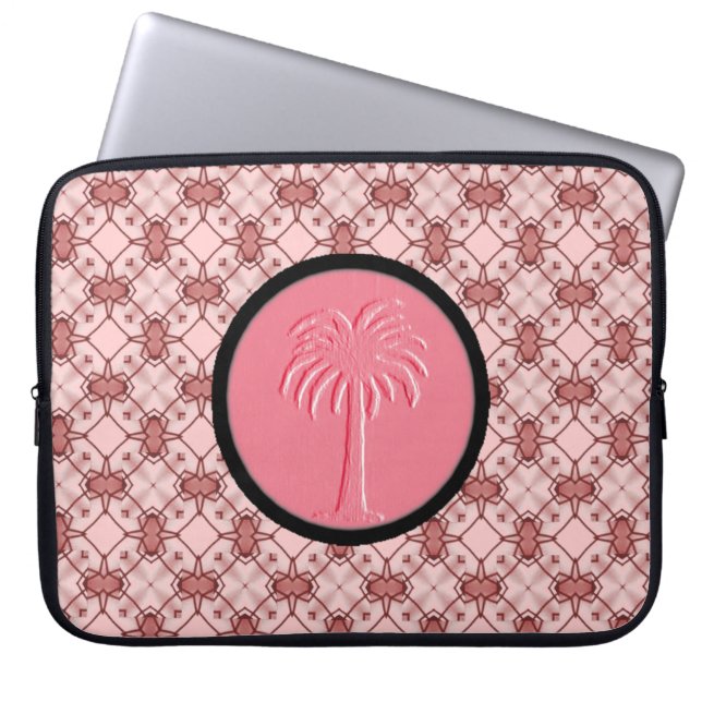 Rosa Geometric Lattice Design-Carolina Handflatan Laptop Fodral (Framsidan)