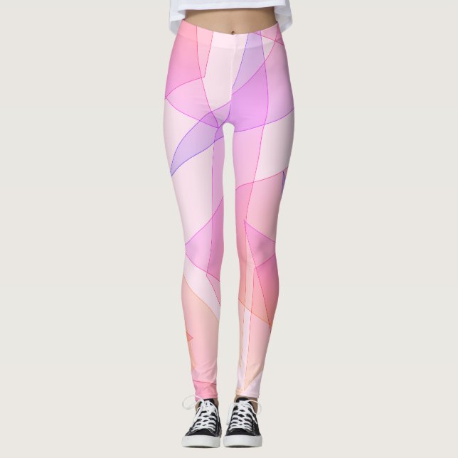 Rosa Geometric Leggings (Framsida)
