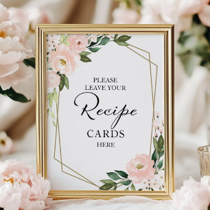Rosa Geometric Möhippa Recification Cards - tecken Poster