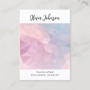 Rosa Geometric Mönster Jewelry Earring Visning Visitkort