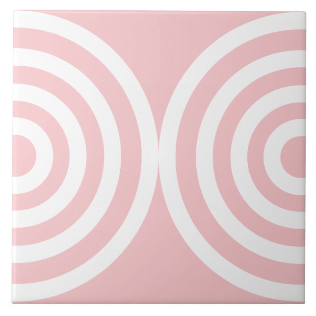 Rosa Geometric Mönster Mid Century Modern Kakelplatta (Framsidan)