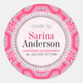 Rosa Geometric Mönster tillverkad av etiketter