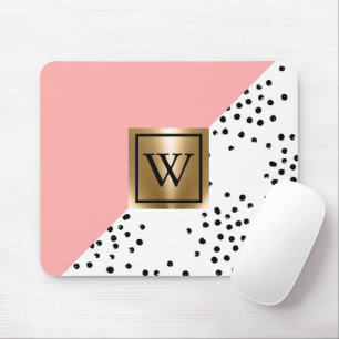 Rosa Geometric och Polka dots Musmatta