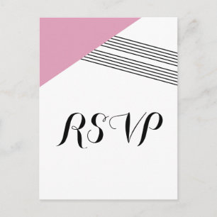 Rosa Geometric Rand Response Postcard Inbjudan Vykort