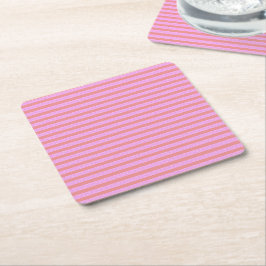 Rosa Geometric Rand Underlägg Papper Kvadrat