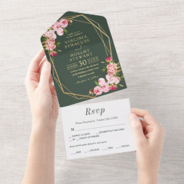  Rosa Geometric Royal Grönt Bröllop