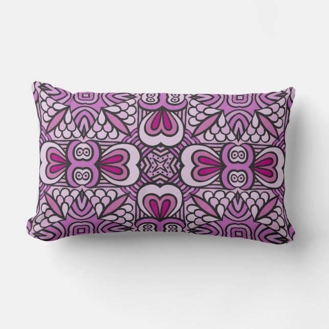 Rosa Geometric Seamless Mönster Dekorativ kudde (Framsida)