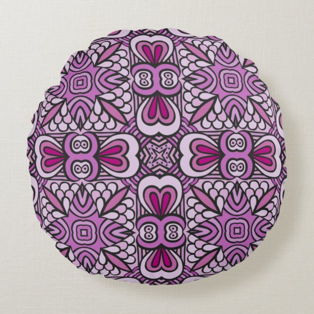 Rosa Geometric Seamless Mönster Dekorativ kudde (Framsidan)