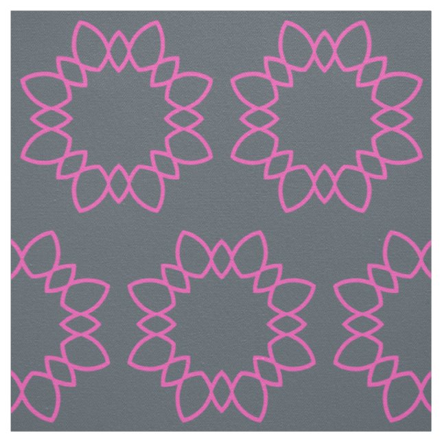 Rosa Geometric Star Petals Tyg (Prov)