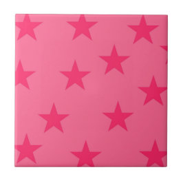 Rosa Geometric Stars Mönster Kakelplatta