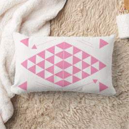 Rosa Geometric Triangles Lumbarkudde