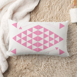 Rosa Geometric Triangles Lumbarkudde