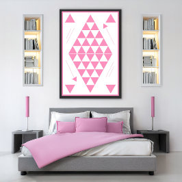 Rosa Geometric Triangles Poster
