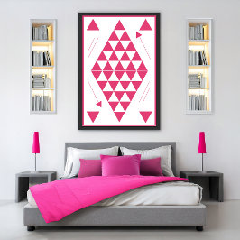 Rosa Geometric Triangles Poster