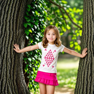 Rosa Geometric Triangles T Shirt