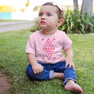 Rosa Geometric Triangles T Shirt