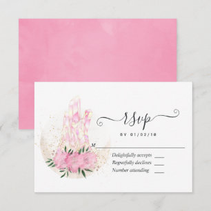 Rosa Geometric Watercolor Crystals OSA Kort