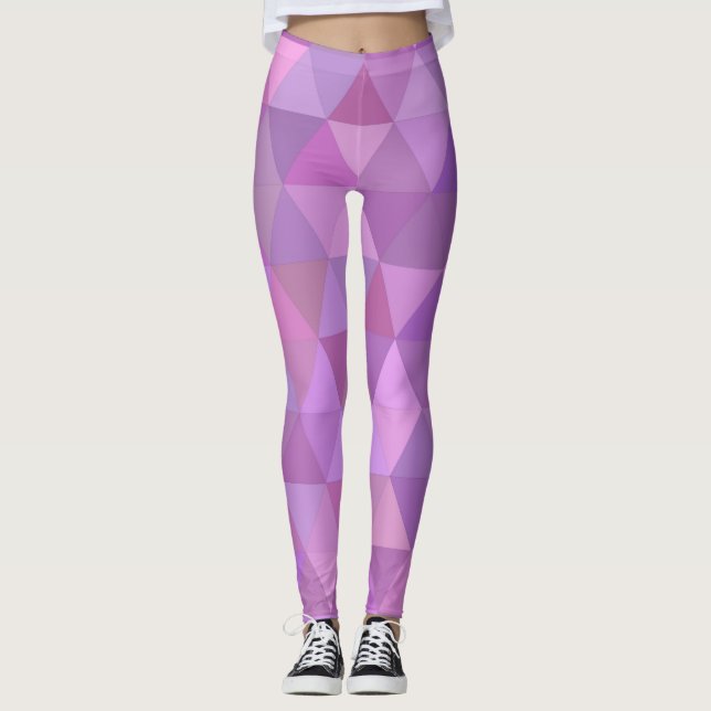 Rosa Geometric Women's Leggings (Framsida)