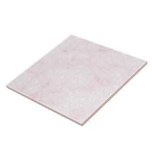 Rosa geometrisk dammig marmor kakelplatta