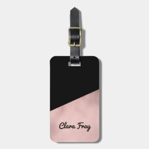 rosa geometrisk guldsvart för elegant modern faux bagagebricka