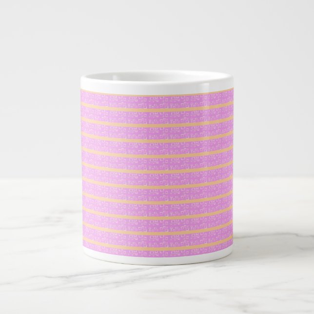 Rosa geometrisk  jumbo mugg (Framsidan)