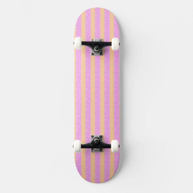 Rosa geometrisk  mini skateboard bräda 18,5 cm (Framsida)