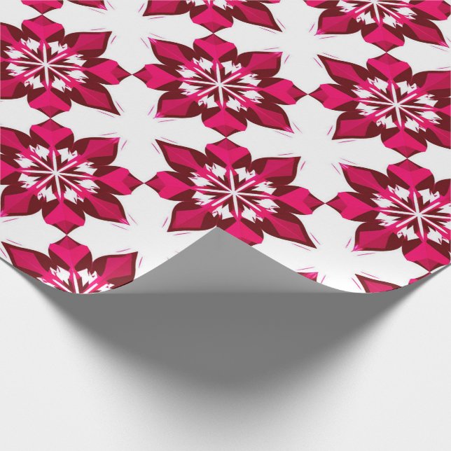 ❄ Rosa Geometrisk Snöfall Vinterplatt ❄ Presentpapper (Hörn)