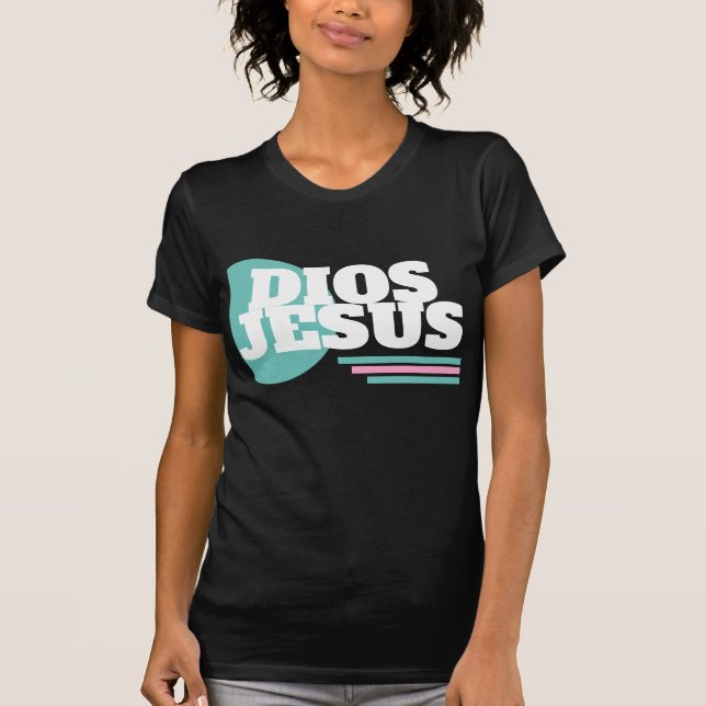 Rosa geometrisk tros-Dios kristen slang T Shirt (Framsida)