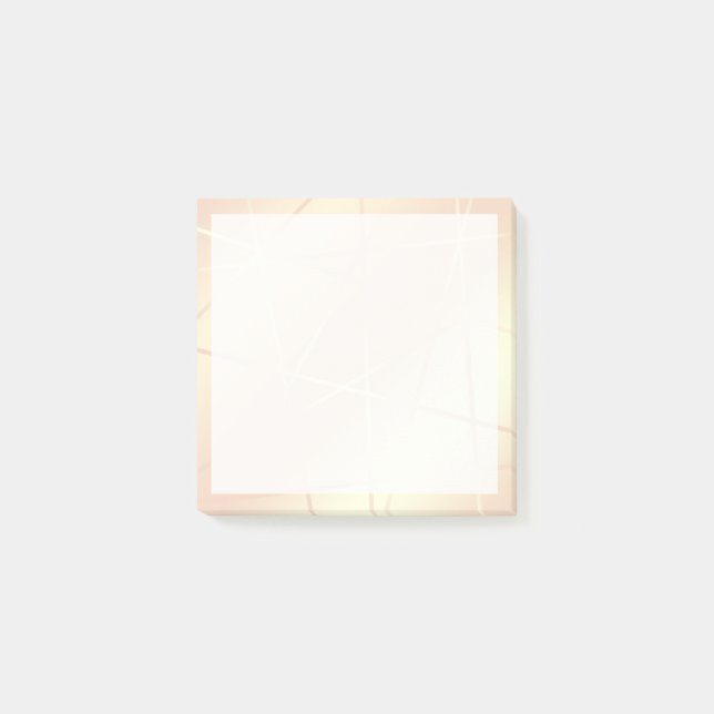 Rosa geometriska guld- & rodnadrosor för elegant post-it block (Framsida)