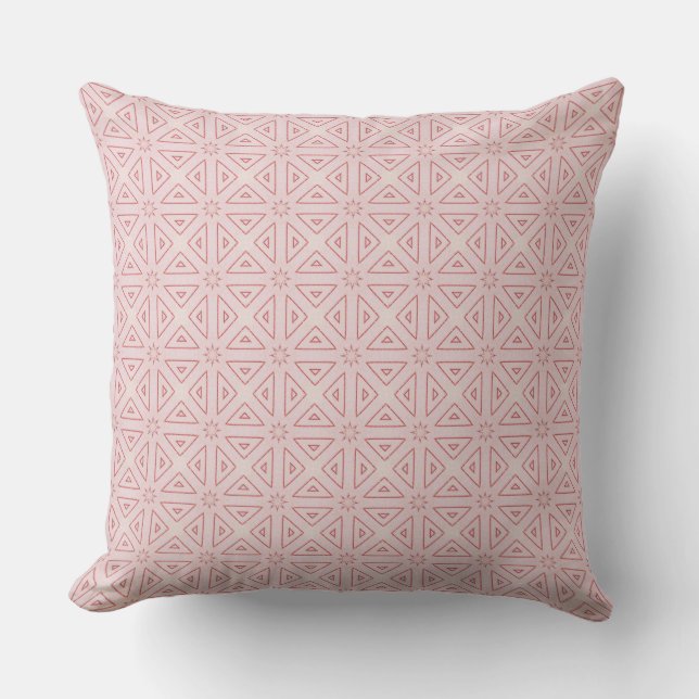 Rosa geometriska trianglar kastkudde kudde (Framsida)