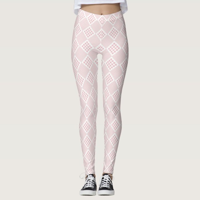 Rosa geometriskt mönster bakgrund leggings (Framsida)