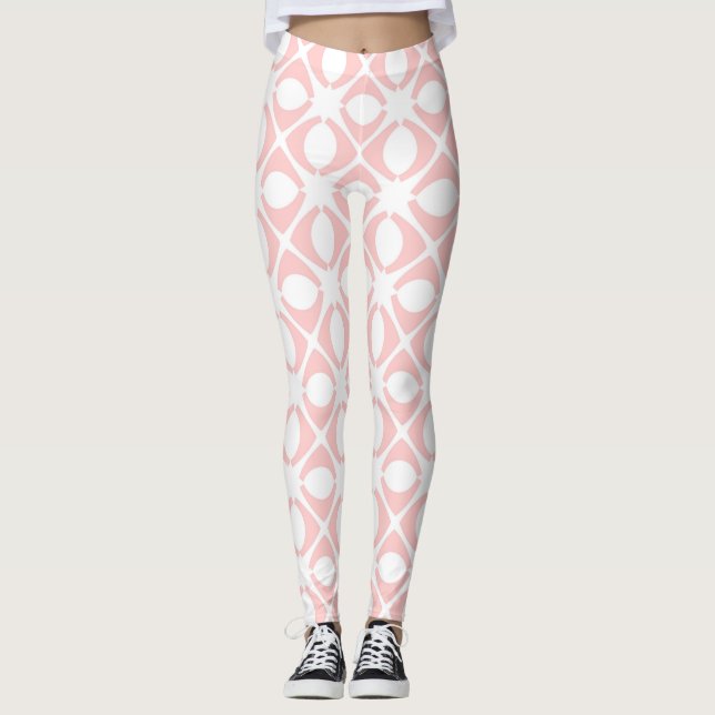 Rosa geometriskt mönster leggings (Framsida)