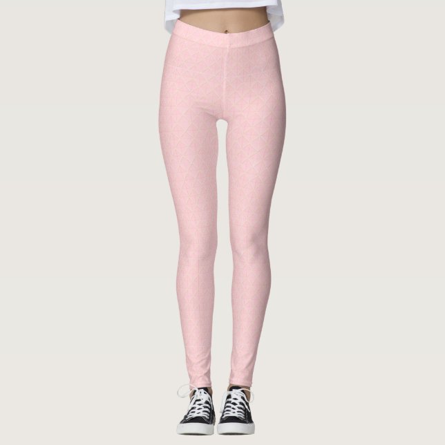 Rosa geometriskt mönster med modern abstrakt leggings (Framsida)