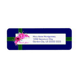 Rosa Geranium Bouquet Returetiketter - Than Returadress Etikett